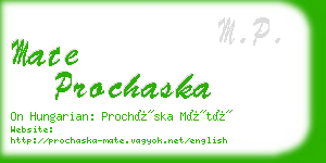 mate prochaska business card